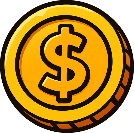 Coin.
In-Game asset.  2d.  High contrast.  No shadows
