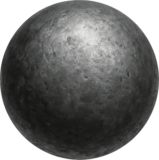 A Realistic İron Ball.No Shadows.
In-Game asset.  2d.  High contrast.  No shadows