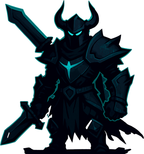 A dark fantasy night 2d a game hero.
In-Game asset.  2d.  High contrast.  No shadows