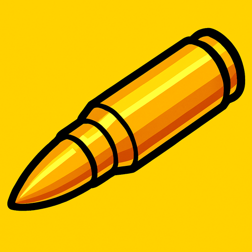 Bullet of rifle. yellow. HD colors.
In-Game asset.  2d.  High contrast.  No shadows