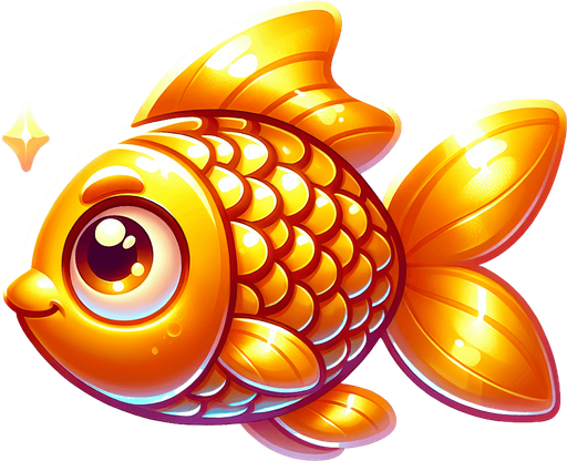 cartoon golden fish.
2D