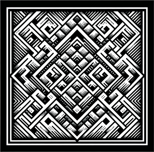 A square with a diamond pattern and a think blackborder.
Single Game Texture. In-Game asset. 2d. Blank background. High contrast. No shadows.