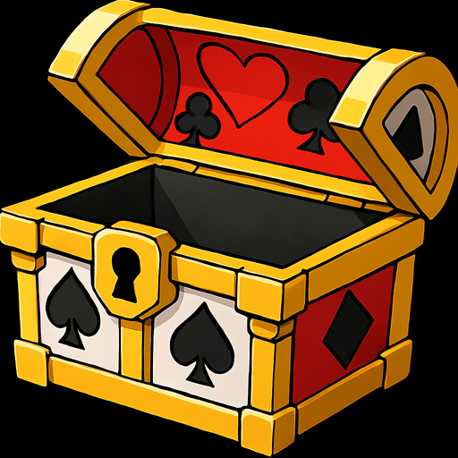 This chest with the top open and nothing inside.