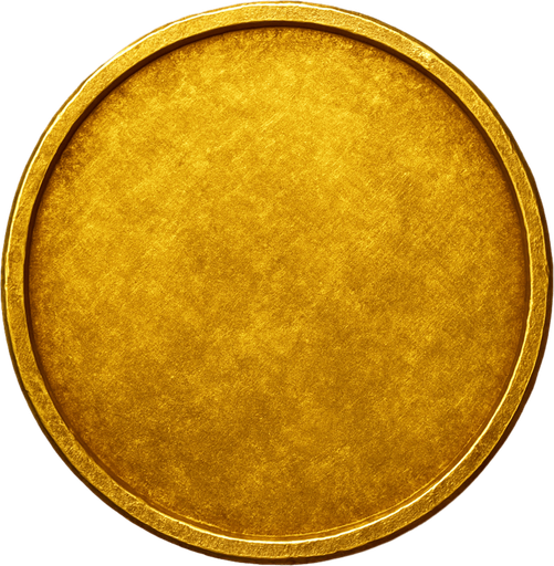 Coin, üstten görünüm, gerçekçi, yazısız.
In-Game asset.  High contrast.  No shadows