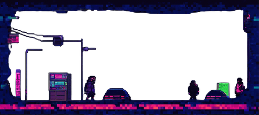 cyberpunk pixel art street