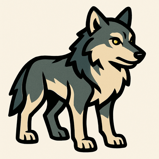 Wolf.
In-Game asset.  2d.  High contrast.  No shadows