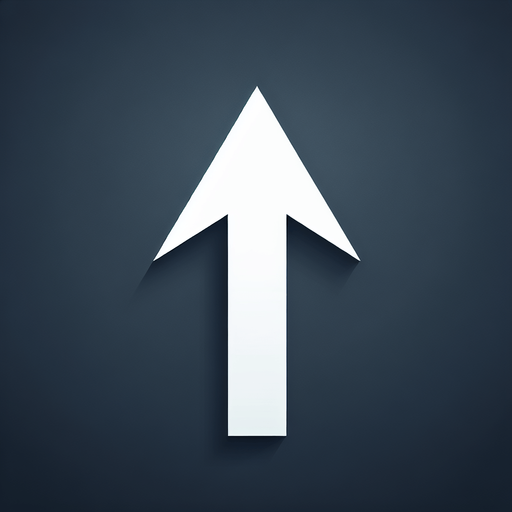 white up arrow.
