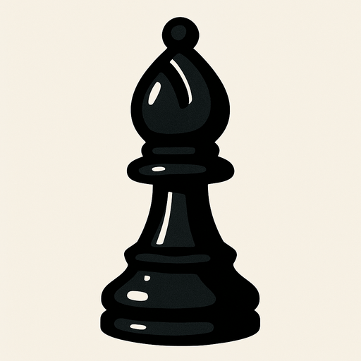 Black bishop Chess.
In-Game asset.  2d.  High contrast.  No shadows