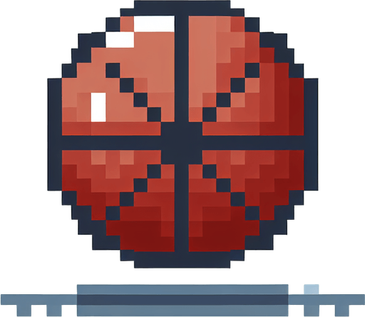 perfectly round basketball ball. pixelated. 8 bit..
Single Game Texture. In-Game asset. 2d. Blank background. High contrast. No shadows.