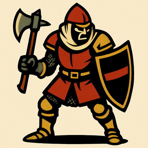 Orta çağ dönemi düşman.
In-Game asset.  2d.  High contrast.  No shadows
