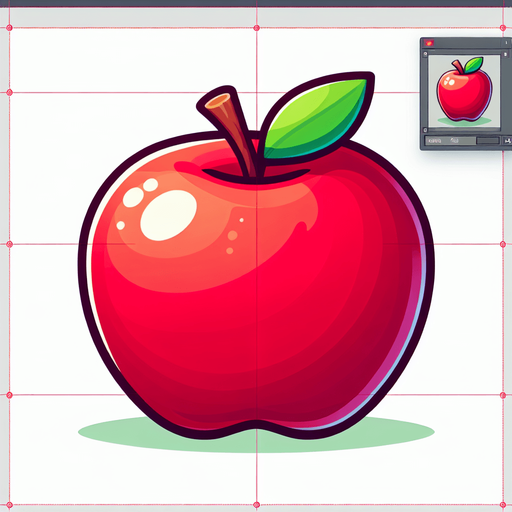 An animated image of an apple.
Single Game Texture. In-Game asset. 2d. Blank background. High contrast. No shadows.