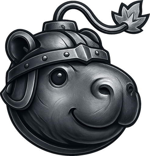 Transformalo todo en metal. Recuerda los rasgos de capibara. Hazlo redondo y sin fondo.