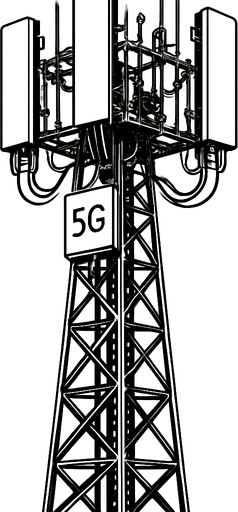 Detailed accurate 5g cell tower.
In-Game asset.  2d.  High contrast.  No shadows