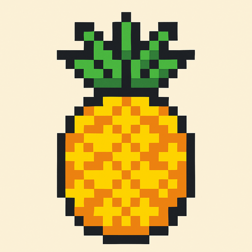 8 bit pineapple.
In-Game asset.  2d.  High contrast.  No shadows