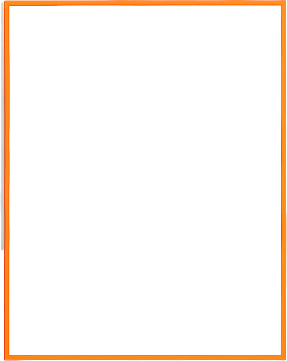 TRANSPARENT RECTANGLE WITH SINGLE LINE ORANGE FRAME, FRONT VIEW