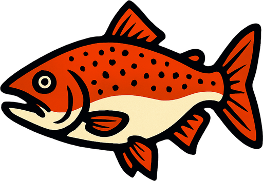 Salmon.
In-Game asset.  2d.  High contrast.  No shadows