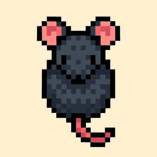 rata pixel art. desde arriba
In-Game asset.  2d.  High contrast.  No shadows