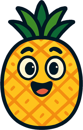 piña animada.
In-Game asset.  2d.  High contrast.  No shadows