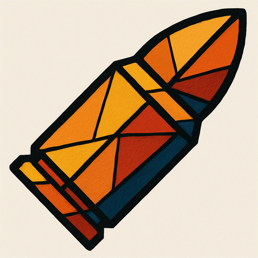 kübizm tarzında düz bir mermi.
In-Game asset.  2d.  High contrast.  No shadows