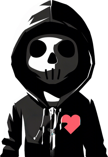 a heart on the hoodie