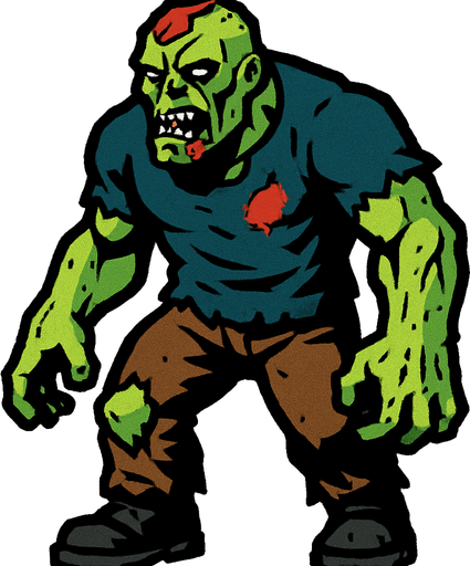 Tough zombie.
In-Game asset.  2d.  High contrast.  No shadows
