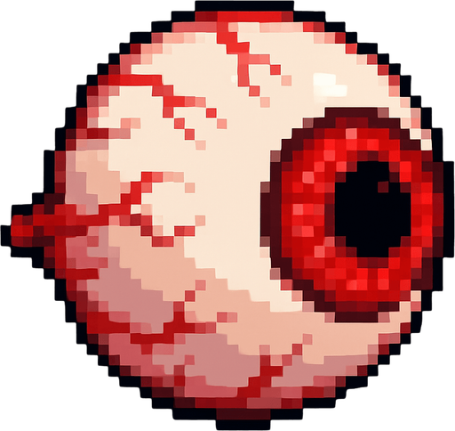 Pixel art 2 d high quality red eyeball. side wiev
In-Game asset.  2d.  High contrast.  No shadows