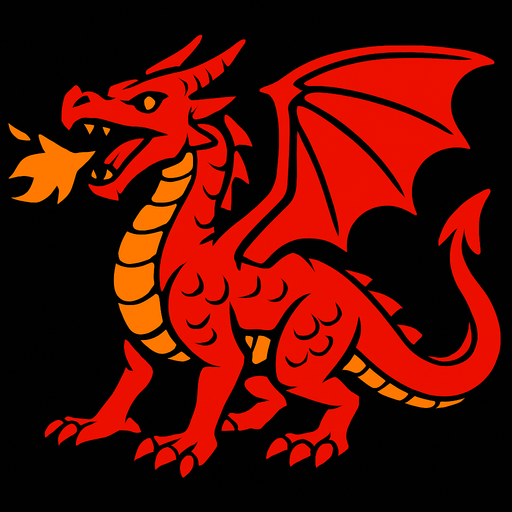 basic red fire dragon. 3d.
In-Game asset.  2d.  High contrast.  No shadows