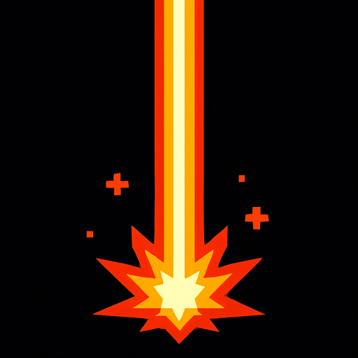 Arcade style shot down laser.
In-Game asset.  2d.  High contrast.  No shadows