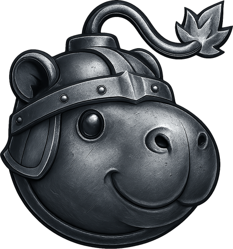 Transformalo todo en metal. Recuerda los rasgos de capibara. Hazlo redondo y sin fondo.