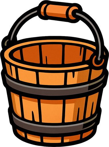 bucket.
In-Game asset.  2d.  High contrast.  No shadows