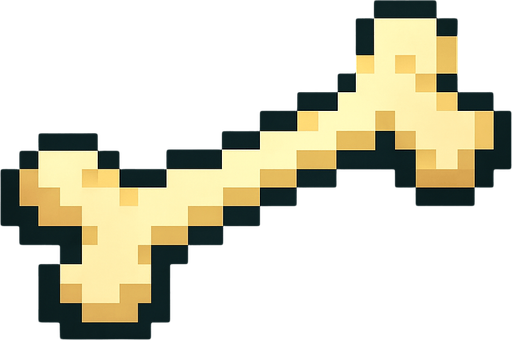 Piksel kemik.
In-Game asset.  2d.  High contrast.  No shadows