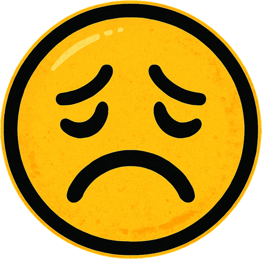 sad emoji.
In-Game asset.  2d.  High contrast.  No shadows