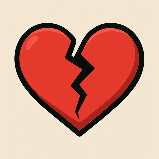 Broken heart with a little shadows.
In-Game asset.  2d.  High contrast.  No shadows