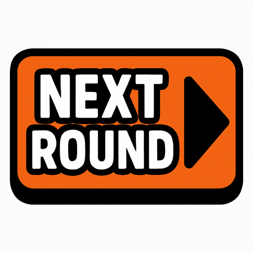 next round button.
In-Game asset.  2d.  High contrast.  No shadows