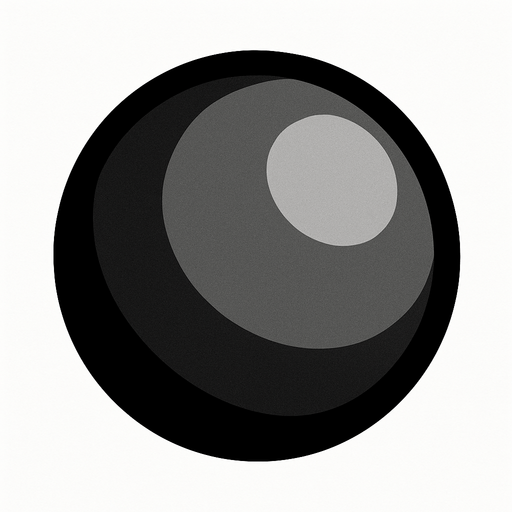 Grey black ball.
In-Game asset.  2d.  High contrast.  No shadows