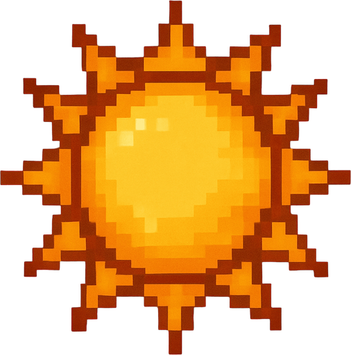 güneş.
In-Game asset.  No shadows. pixel