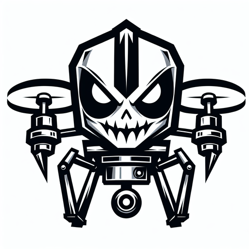 A evil cartoon drone.
Single Game Texture. In-Game asset. 2d. Blank background. High contrast. No shadows.