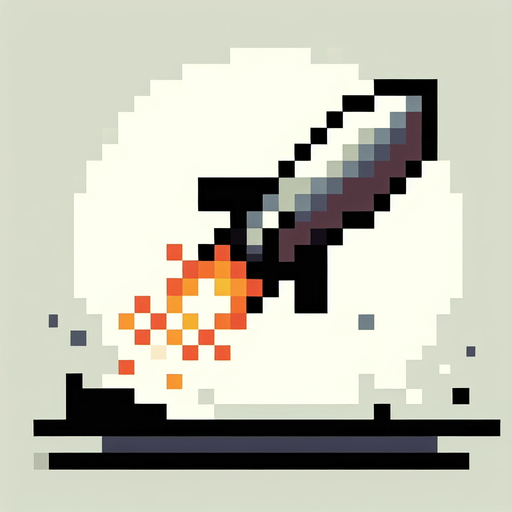 an 8-bit missile pointing downward.
Single Game Texture. In-Game asset. 2d. Blank background. High contrast. No shadows.