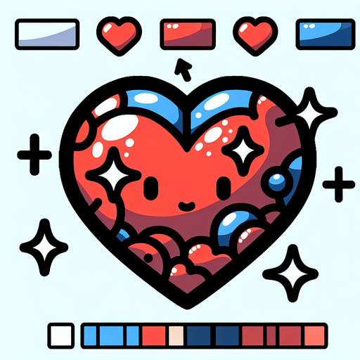 cartoon life heart.
Single Game Texture.  In-Game asset.  2d.  Blank background.  High contrast.  No shadows