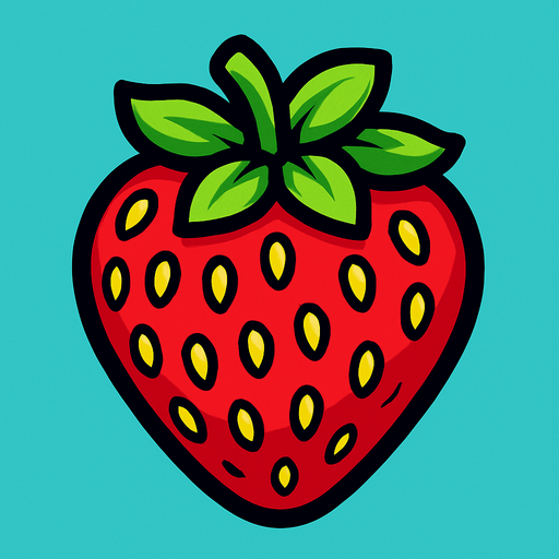 strawberry.
In-Game asset.  2d.  High contrast.  No shadows
