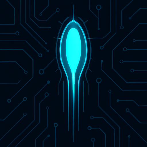 topdown view, sleek fast-moving digital virus, straight vertical shape, bright cyan core, smooth streamlined body, minimal circuit-like lines, futuristic minimal design, fits motherboard environment
In-Game asset.  2d.  High contrast.  No shadows