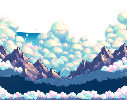 Transform this into a bubble booble level from the arcade game of the 90s