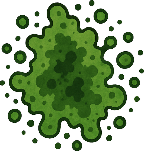 green mold stain 2d.
In-Game asset.  2d.  High contrast.  No shadows