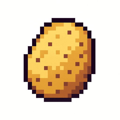 patata de pixeles.
In-Game asset.  2d.  High contrast.  No shadows