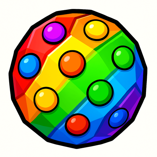 Color bomb gem.
In-Game asset.  2d.  High contrast.  No shadows