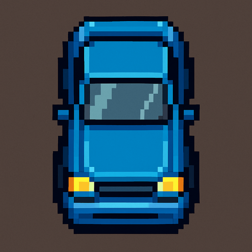 Üssten görünümlü bir pixel olarak bir araba yarat.
In-Game asset.  2d.  High contrast.  No shadows. Pixel