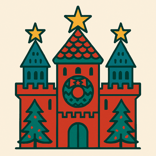 noel castle.
In-Game asset.  2d.  High contrast.  No shadows