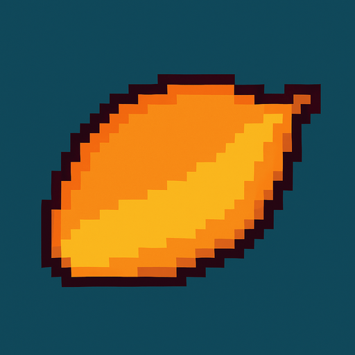 Mango seed 8bit.
In-Game asset.  2d.  High contrast.  No shadows