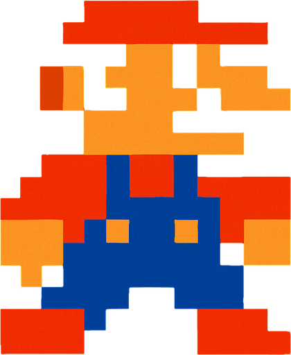 Mario 8-bit Pixley game style NES..
High contrast