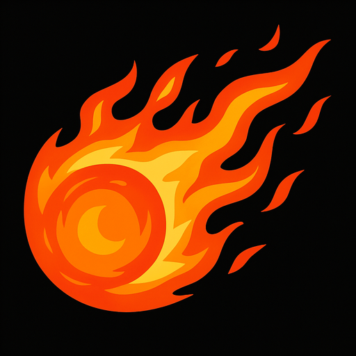 fire ball.
In-Game asset.  2d.  High contrast.  No shadows